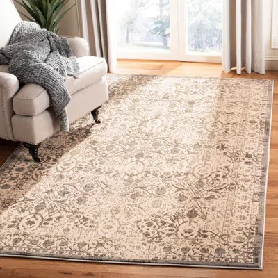 Safavieh Brilliance Machine Made Area Rug, Cream / Grey Traditional Style Easy Care In Neutral