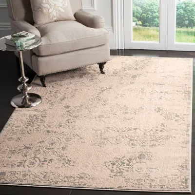 Safavieh Brilliance Machine Made Area Rug, Cream / Light Blue Traditional Style Easy Care In Neutral