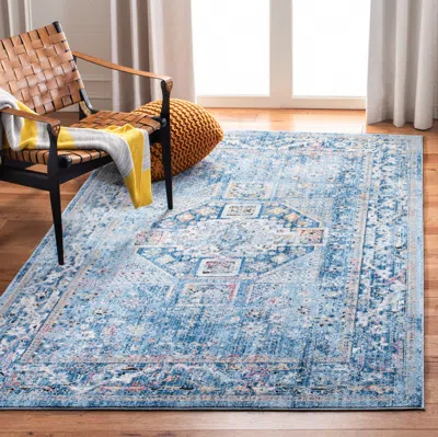 Safavieh Bristol Machine Made Area Rug, Blue / Light Grey Traditional Style Easy Care