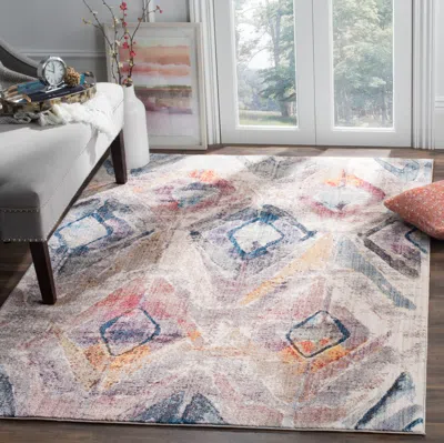 Safavieh Bristol Machine Made Area Rug, Lavender / Light Grey Contemporary Style Easy Care In Multi