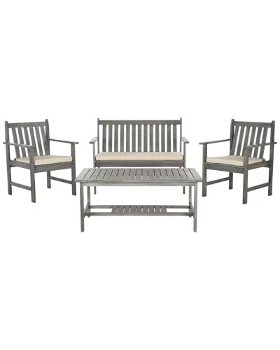 Safavieh Burbank 4pc Outdoor Patio Set In Gray