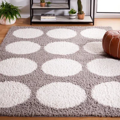 Safavieh Calico Shag Area Rug, Grey / Ivory Modern Style Non-shedding