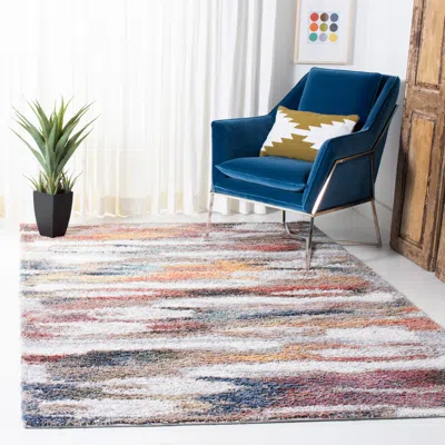 Safavieh Calista Machine Made Area Rug, Ivory / Rust Contemporary Style Easy Care In Multi