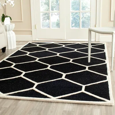 Safavieh Cambridge Hand Made Area Rug, Black / Ivory Contemporary Style Non-shedding In Multi