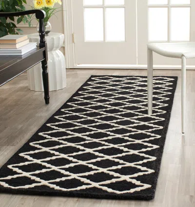 Safavieh Cambridge Hand Made Area Rug, Black / Ivory Contemporary Style Non-shedding
