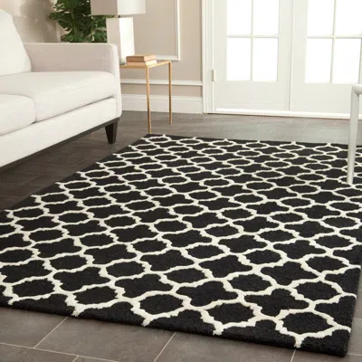 Safavieh Cambridge Hand Made Area Rug, Black / Ivory Contemporary Style Non-shedding