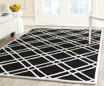 Safavieh Cambridge Hand Made Area Rug, Black / Ivory Contemporary Style Non-shedding