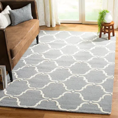 Safavieh Cambridge Hand Made Area Rug, Dark Grey / Ivory Contemporary Style Non-shedding In Gray