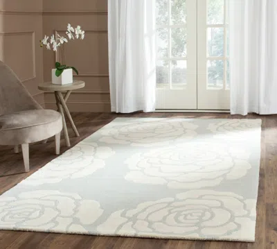 Safavieh Cambridge Hand Made Area Rug, Grey / Ivory Contemporary Style Non-shedding In White