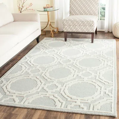 Safavieh Cambridge Hand Made Area Rug, Grey / Ivory Contemporary Style Non-shedding In Neutral