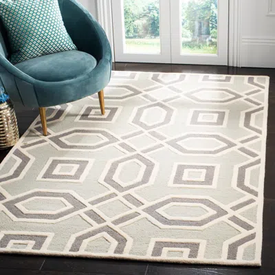 Safavieh Cambridge Hand Made Area Rug, Grey / Ivory Contemporary Style Non-shedding In Neutral