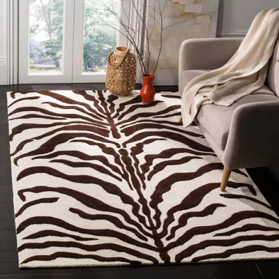 Safavieh Cambridge Hand Made Area Rug, Ivory / Brown Contemporary Style Non-shedding