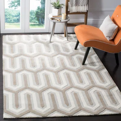 Safavieh Cambridge Hand Made Area Rug, Light Blue / Grey Contemporary Style Non-shedding In Neutral
