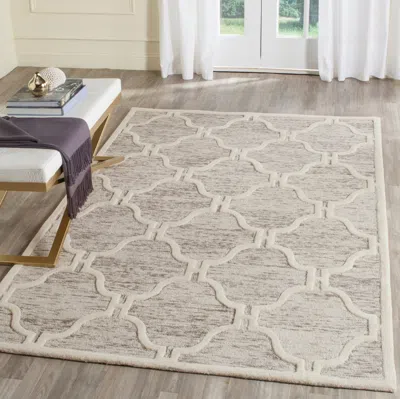 Safavieh Cambridge Hand Made Area Rug, Light Brown / Ivory Contemporary Style Non-shedding In Gray