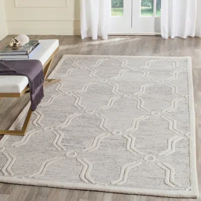 Safavieh Cambridge Hand Made Area Rug, Light Grey / Ivory Contemporary Style Non-shedding In Gray
