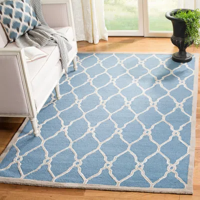 Safavieh Cambridge Hand Made Area Rug, Navy / Ivory Contemporary Style Non-shedding In Blue
