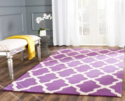 Safavieh Cambridge Hand Made Area Rug, Purple / Ivory Contemporary Style Non-shedding