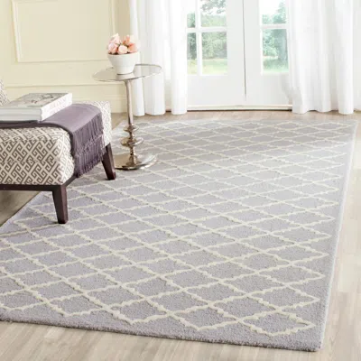 Safavieh Cambridge Hand Made Area Rug, Silver / Ivory Contemporary Style Non-shedding In Gray