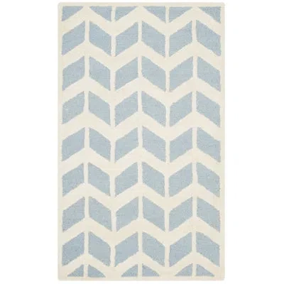 Safavieh Cambridge Hand Tufted Wool Chevron Rug In Blue