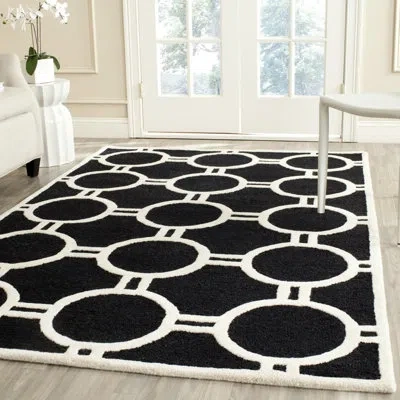 Safavieh Cambridge Hand Tufted Wool Geometric Rug In Black