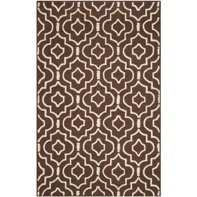 Safavieh Cambridge Hand Tufted Wool Geometric Rug In Brown,ivory