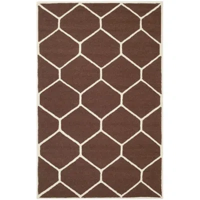 Safavieh Cambridge Hand Tufted Wool Geometric Rug In Brown;ivory