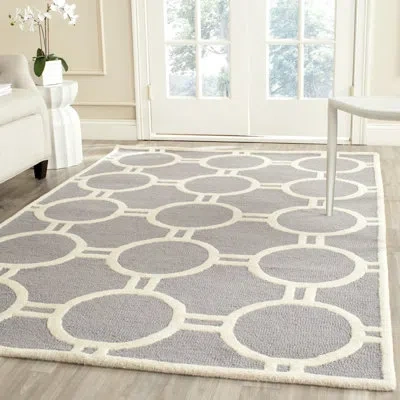 Safavieh Cambridge Hand Tufted Wool Geometric Rug In Gray