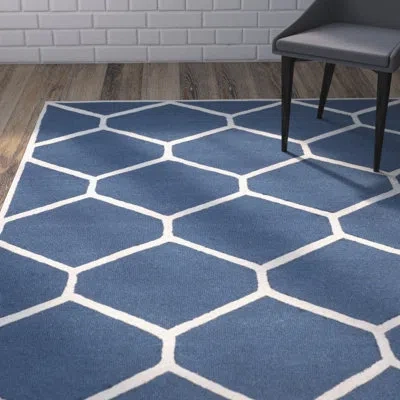 Safavieh Cambridge Hand Tufted Wool Geometric Rug In Navy Blue