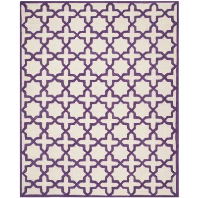 Safavieh Cambridge Hand Tufted Wool Geometric Rug In Purple;ivory