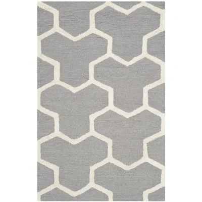 Safavieh Cambridge Hand Tufted Wool Geometric Rug In Gray