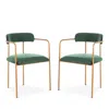Safavieh Camille Side Chair, Set Of Two In Green/gold