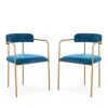 Safavieh Camille Side Chair, Set Of Two In Navy/gold