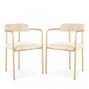 Safavieh Camille Set Of 2 Side Chairs In Tan/gold