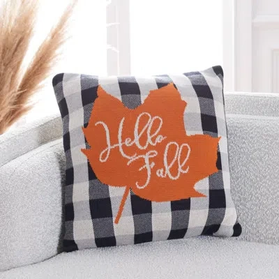 Safavieh Camoni Cotton Gingham Throw Pillow In Black