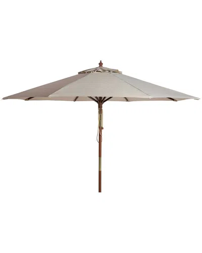 Safavieh Cannes 11ft Wood Umbrella In Beige