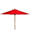 Safavieh Cannes 11ft Wood Umbrella In Red