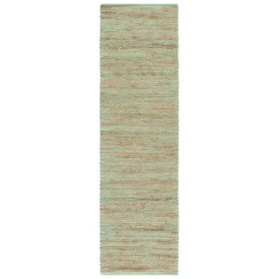 Safavieh Cape Cod 236 Hand Woven Jute; Cotton No Pattern Rug In Green