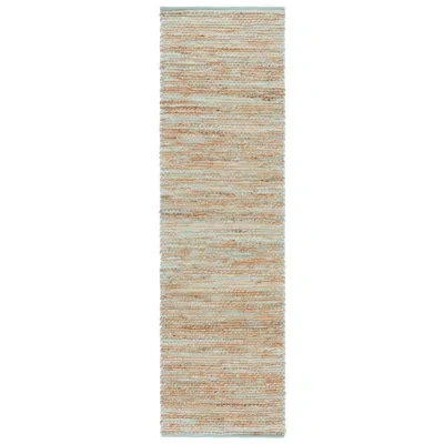 Safavieh Cape Cod 236 Hand Woven Jute; Cotton No Pattern Rug In Turquoise,natural