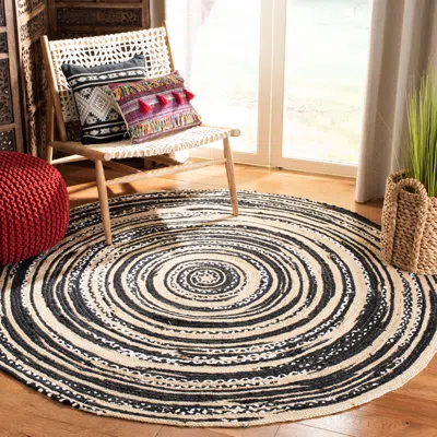 Safavieh Cape Cod Hand Made Area Rug, Black / Ivory Bohemian Style Non-shedding