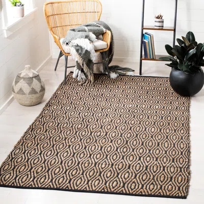 Safavieh Cape Cod Hand Made Area Rug, Black / Natural Bohemian Style Non-shedding In Neutral