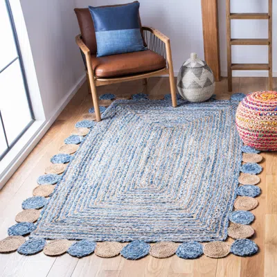 Safavieh Cape Cod Hand Made Area Rug, Blue / Beige Bohemian Style Non-shedding