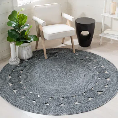 Safavieh Cape Cod Hand Made Area Rug, Charcoal Bohemian Style Non-shedding In Blue