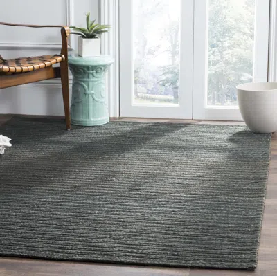 Safavieh Cape Cod Hand Made Area Rug, Dark Green Solid / Tonal Style Non-shedding In Gray