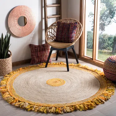 Safavieh Cape Cod Hand Made Area Rug, Gold / Natural Bohemian Style Non-shedding