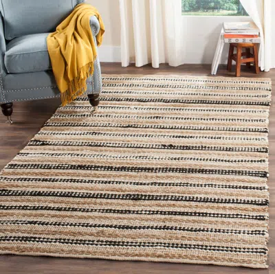 Safavieh Cape Cod Hand Made Area Rug, Natural / Black Contemporary Style Non-shedding In Neutral