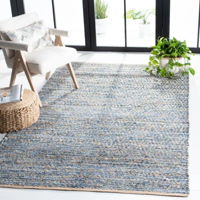 Safavieh Cape Cod Hand Made Area Rug, Natural / Blue Bohemian Style Non-shedding