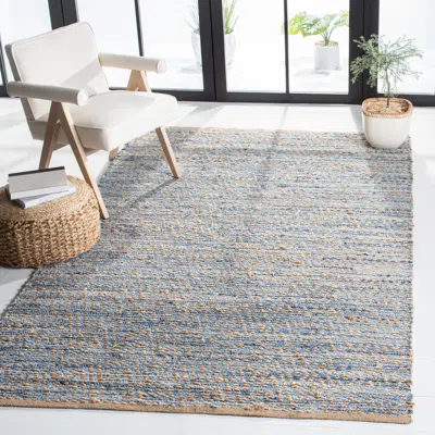 Safavieh Cape Cod Hand Made Area Rug, Natural / Blue Bohemian Style Non-shedding