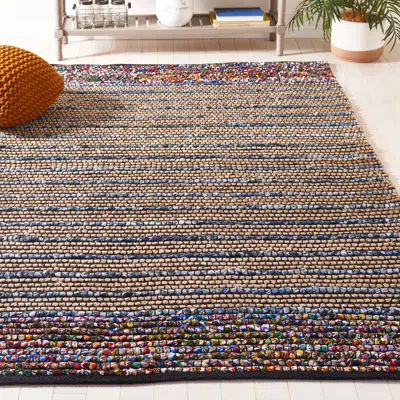 Safavieh Cape Cod Hand Made Area Rug, Natural / Blue Bohemian Style Non-shedding In Multi