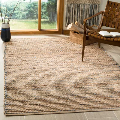 Safavieh Cape Cod Hand Made Area Rug, Natural / Blue Bohemian Style Non-shedding In Brown
