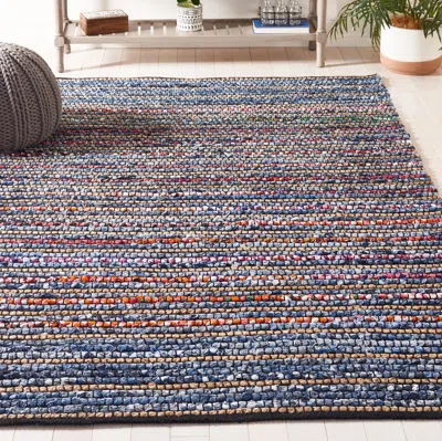 Safavieh Cape Cod Hand Made Area Rug, Natural / Blue Bohemian Style Non-shedding